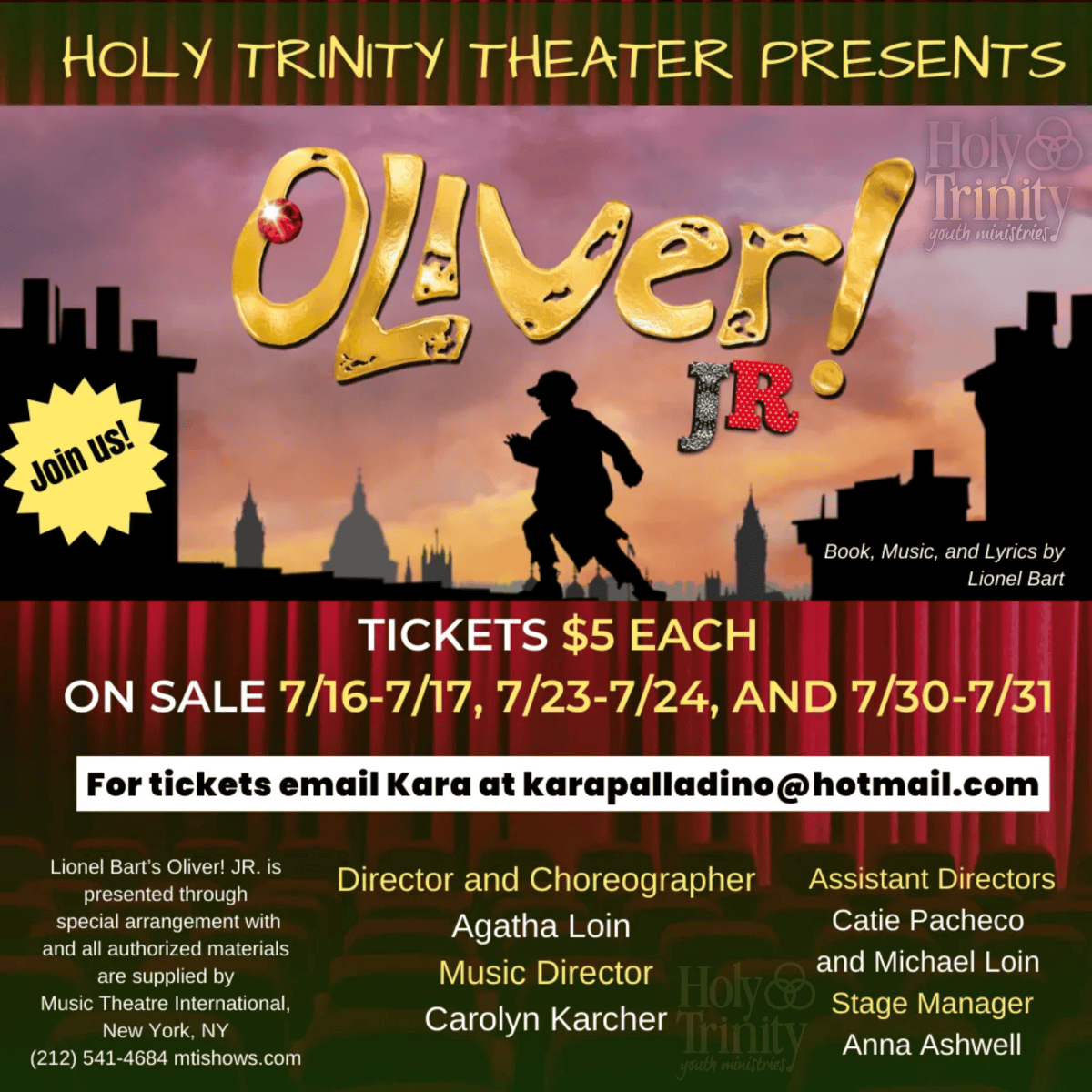 Holy Trinity Theater presents: Oliver Jr!