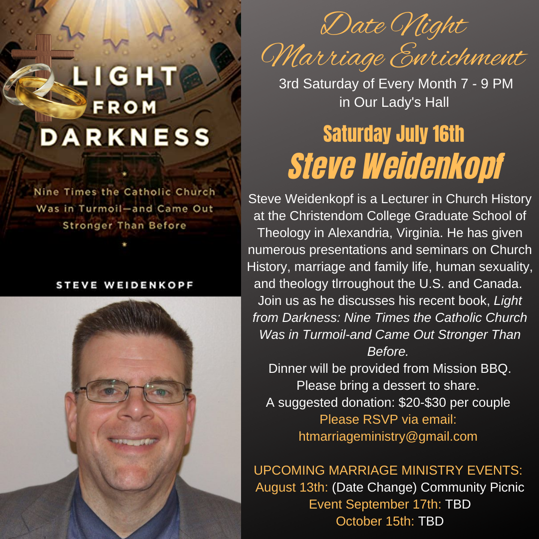 Steve Weidenkopf presenting Light from Darkness for Date Night!