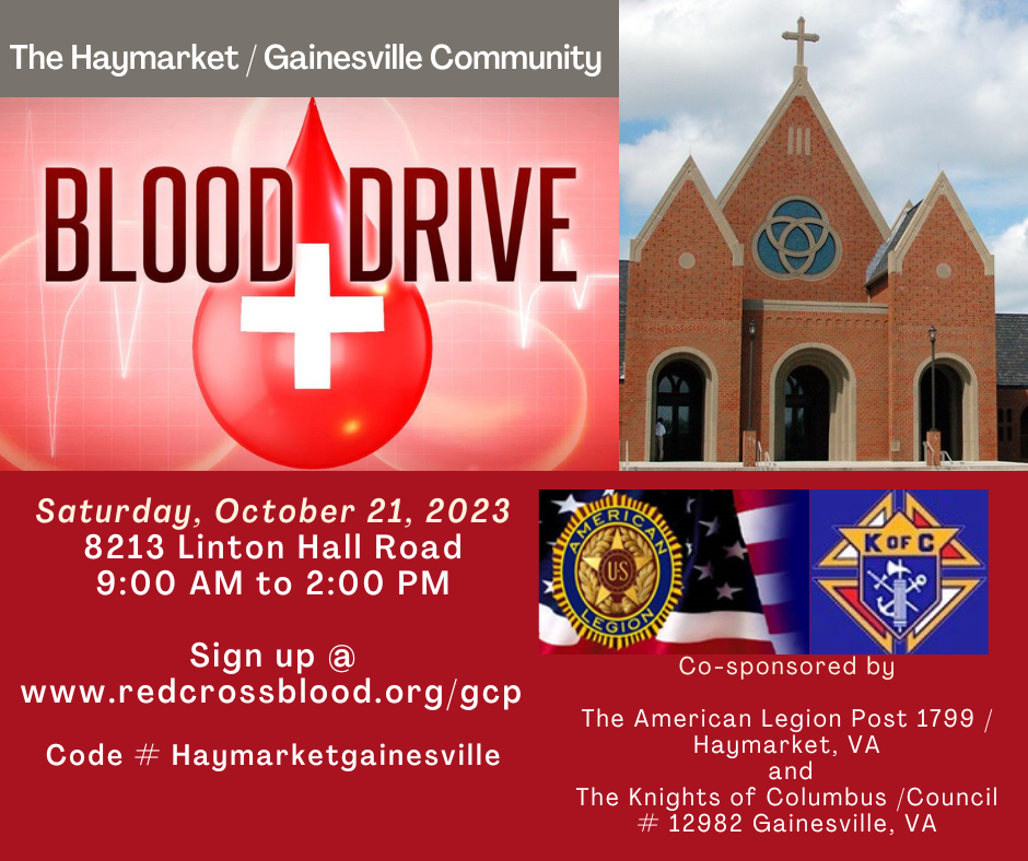 Holy Trinity’s Gainesville/Haymarket Community Blood Drive